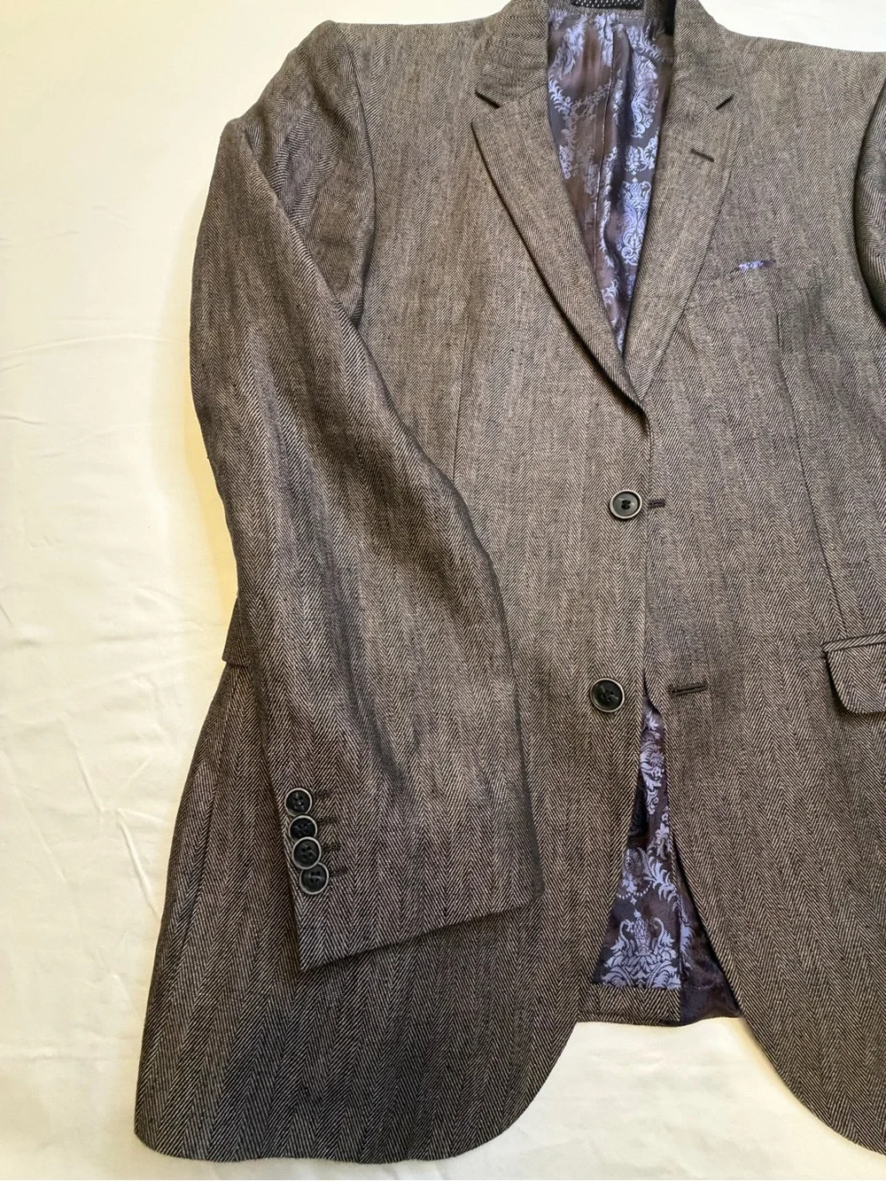 SAND Copenhagen Men’s 100% Linen Herringbone Blazer Jacket EU 50, US 40